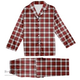 ScotsTee Shop Scottish McPhee Dress Ancient Tartan Pajama Satin Velvet Flannel Pajama Set