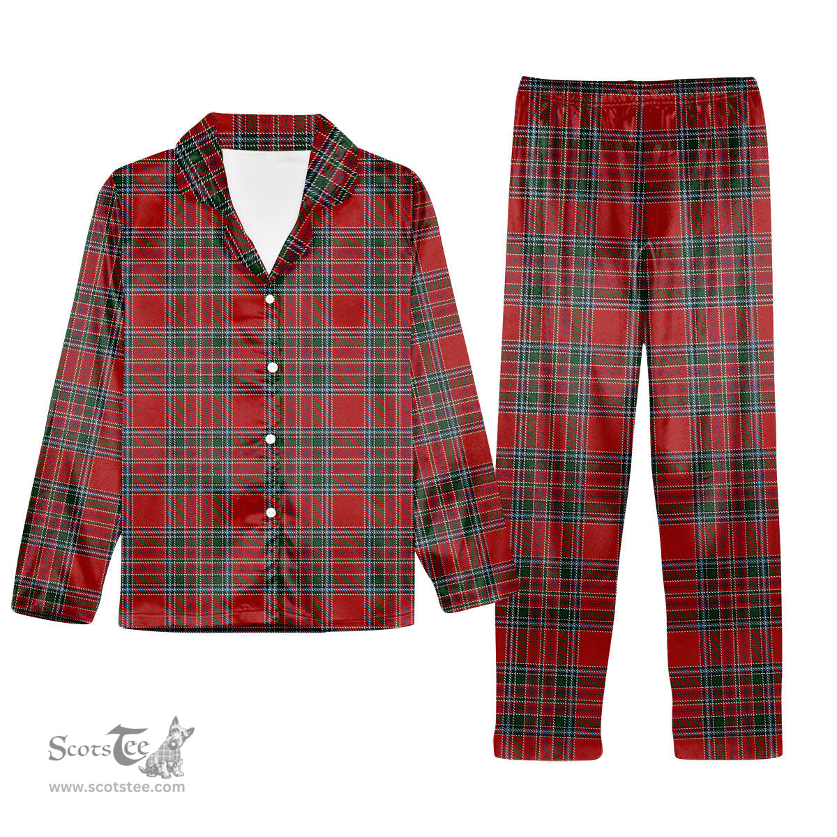 ScotsTee Shop Scottish MacBean Tartan Pajama Satin Velvet Flannel Pajama Set