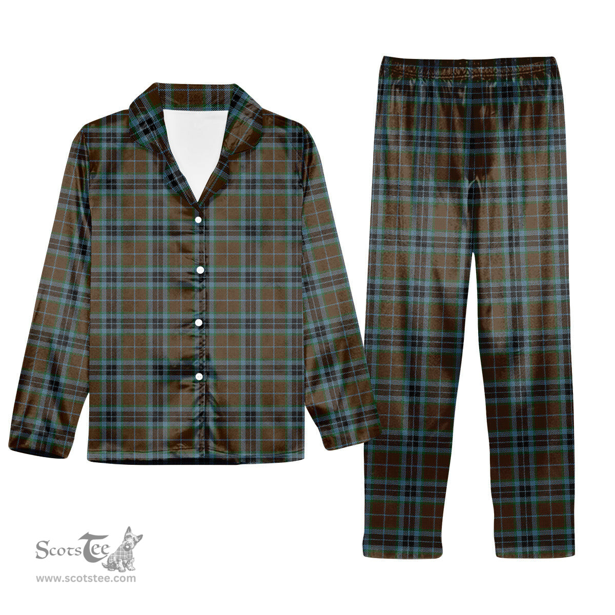 ScotsTee Shop Scottish McTavish Hunting Tartan Pajama Satin Velvet Flannel Pajama Set
