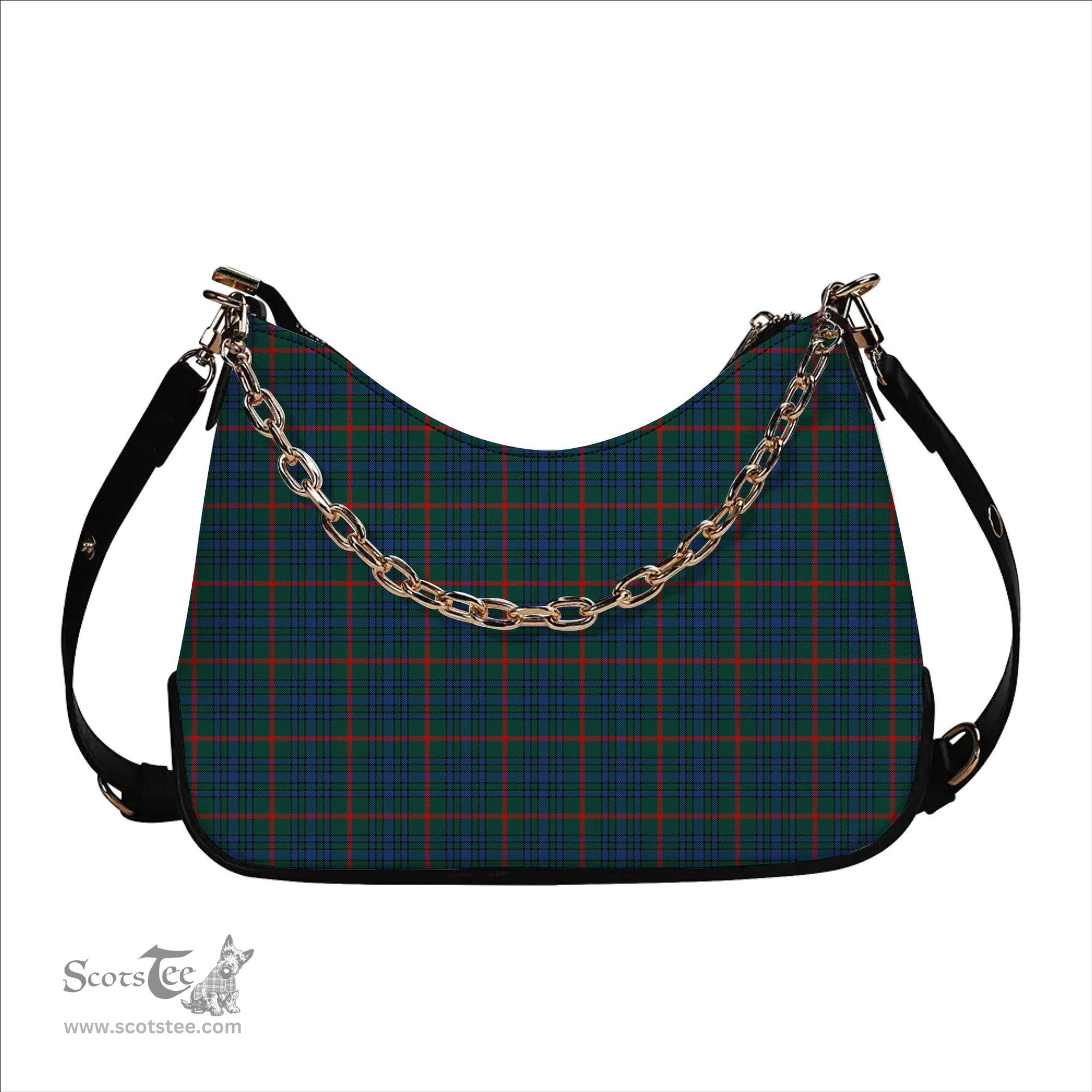 ScotsTee Shop Scottish Aiton  Modern Tartan Handbag Women's Shoulder Bag With Chain