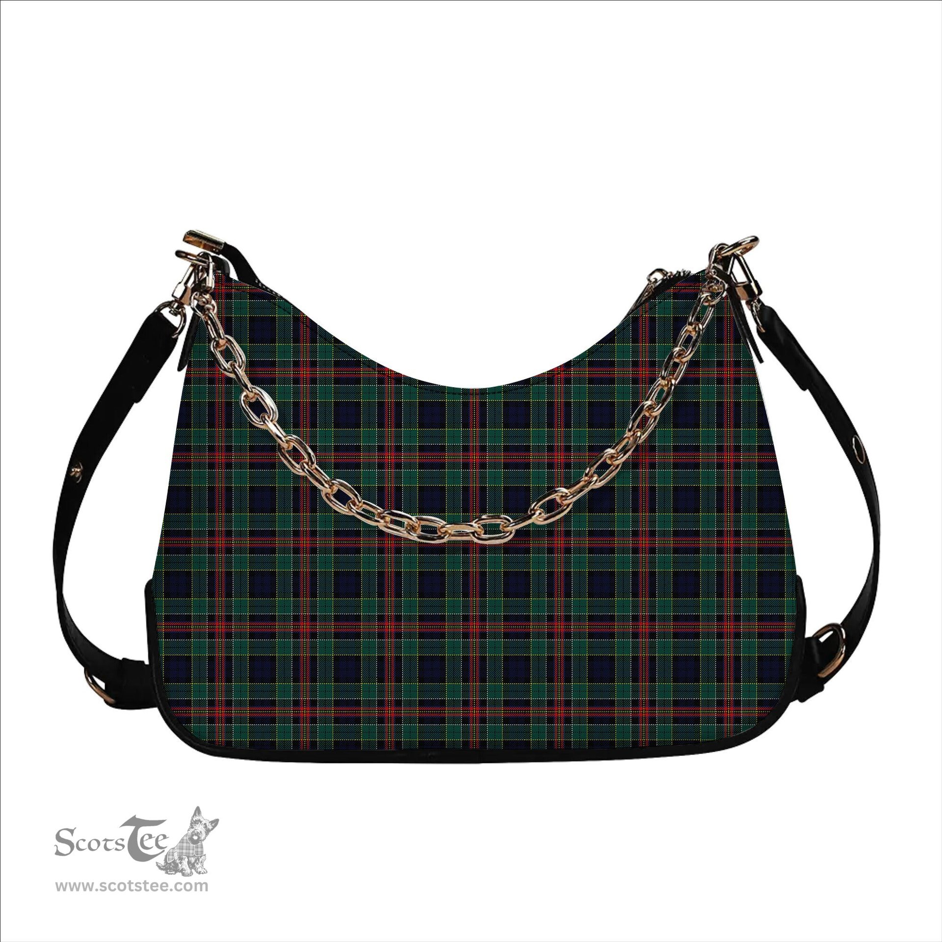 ScotsTee Shop Scottish Allison Modern Tartan Handbag Women's Shoulder Bag With Chain