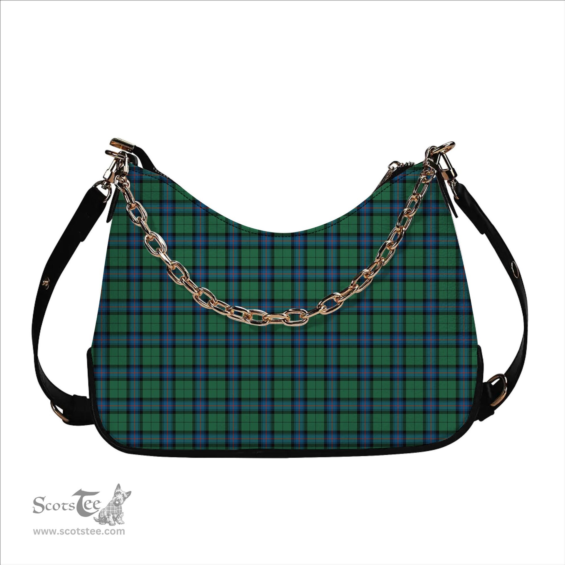 ScotsTee Shop Scottish Armstrong Ancient Tartan Handbag Women's Shoulder Bag With Chain