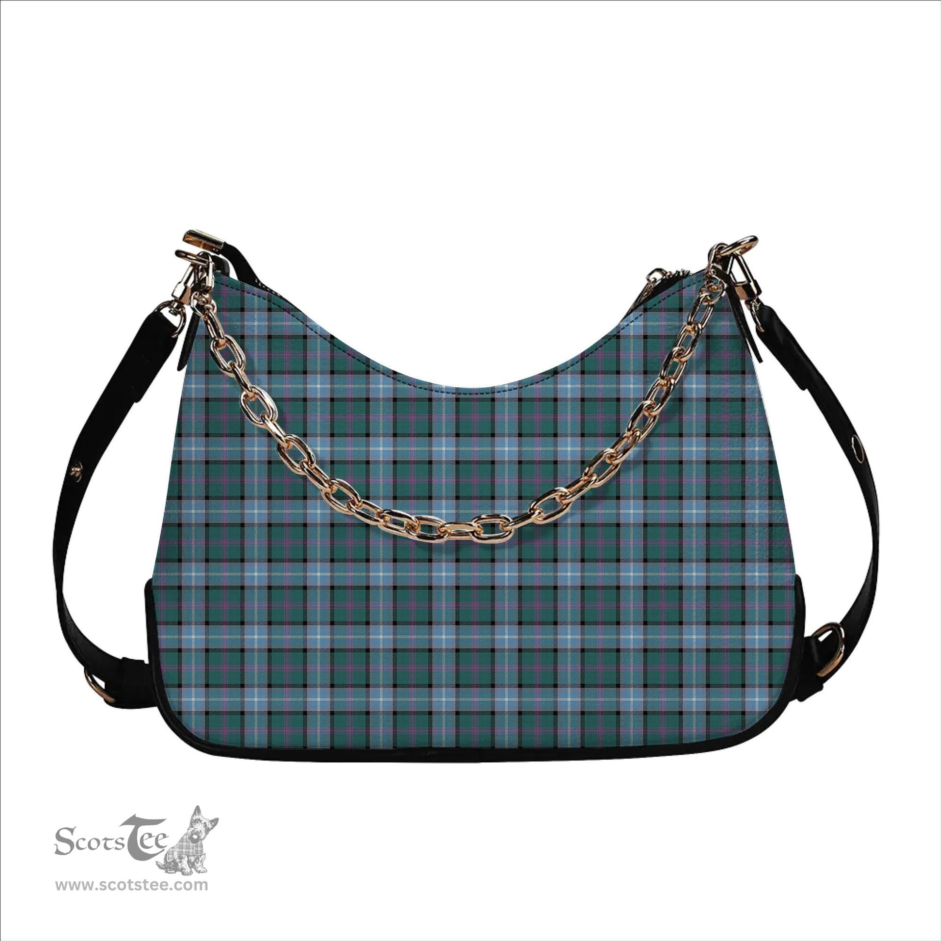 ScotsTee Shop Scottish Alexander of Menstry Hunting Ancient Tartan Handbag Women's Shoulder Bag With Chain