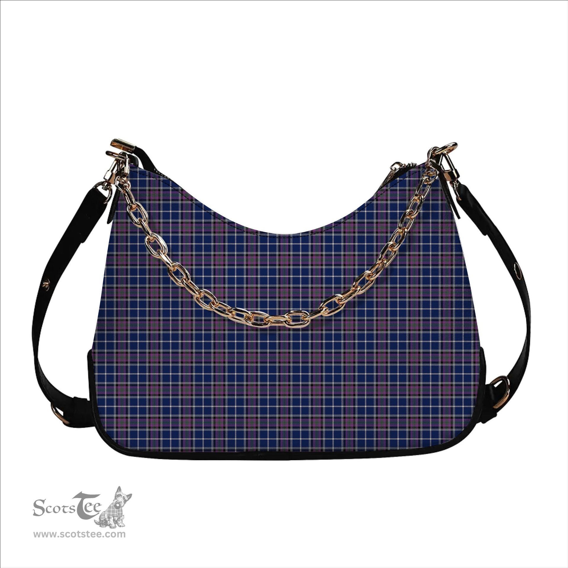 ScotsTee Shop Scottish Alexander of Menstry Modern Tartan Handbag Women's Shoulder Bag With Chain