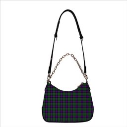 ScotsTee Shop Scottish Armstrong Modern Tartan Handbag Women's Shoulder Bag With Chain