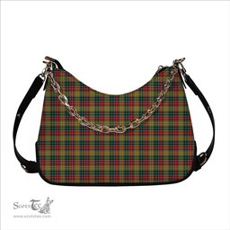 ScotsTee Shop Scottish Buchanan 1800 Tartan Handbag Women's Shoulder Bag With Chain
