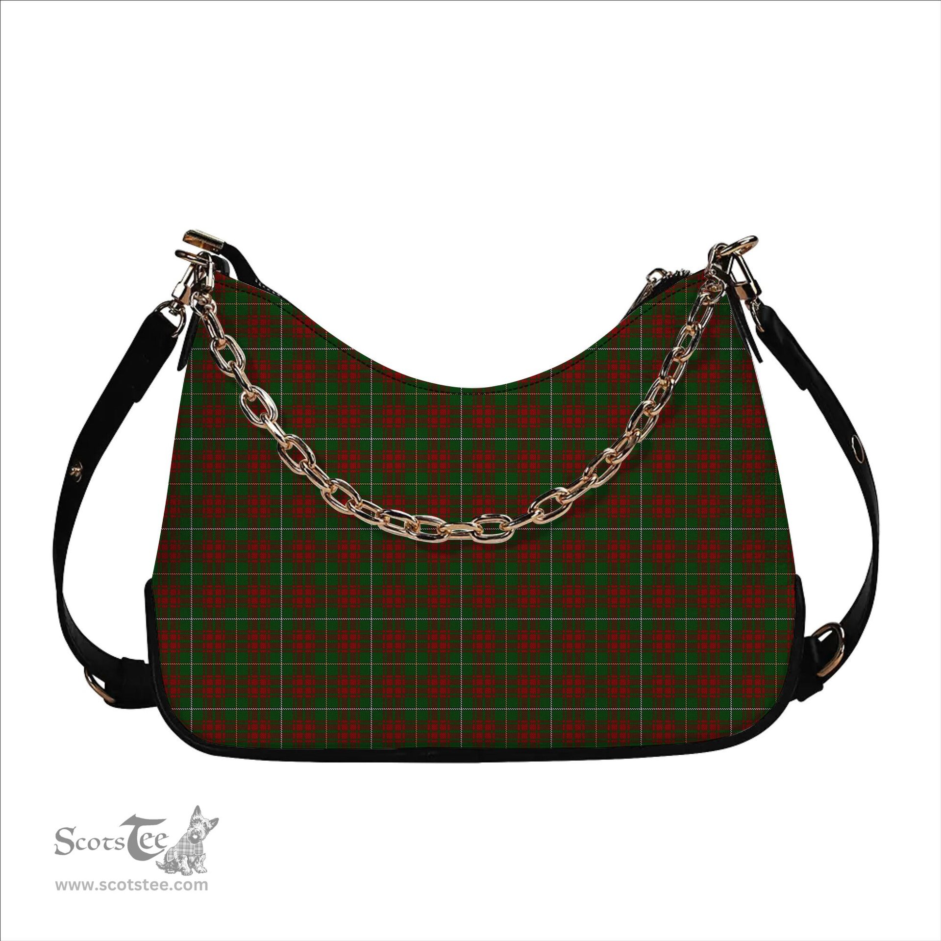 ScotsTee Shop Scottish Bruce Hunting Tartan Handbag Women's Shoulder Bag With Chain