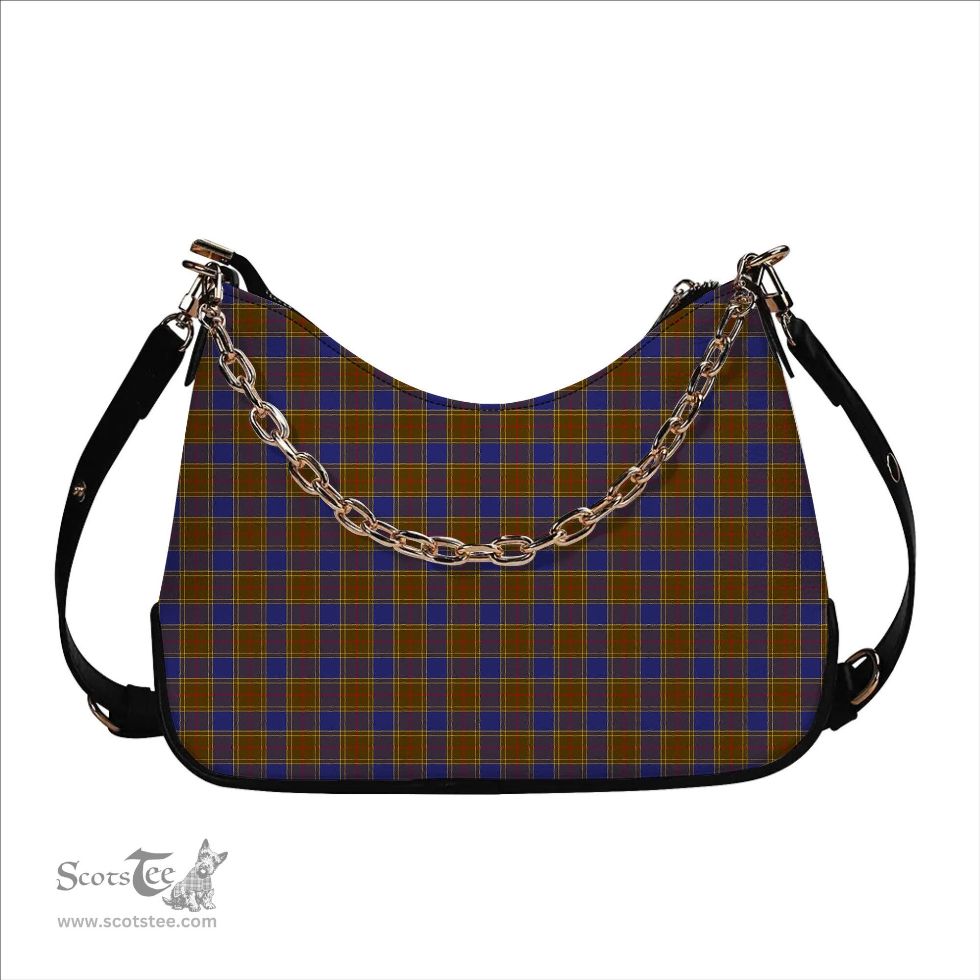ScotsTee Shop Scottish Balfour Modern Tartan Handbag Women's Shoulder Bag With Chain