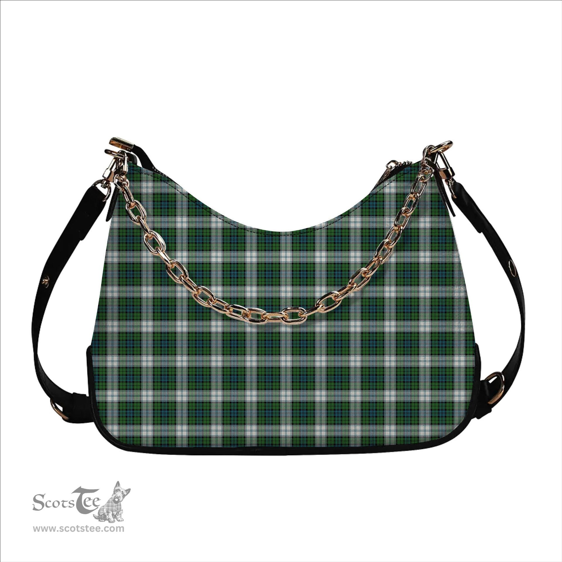 ScotsTee Shop Scottish Black Watch Dress Ancient Tartan Handbag Women's Shoulder Bag With Chain