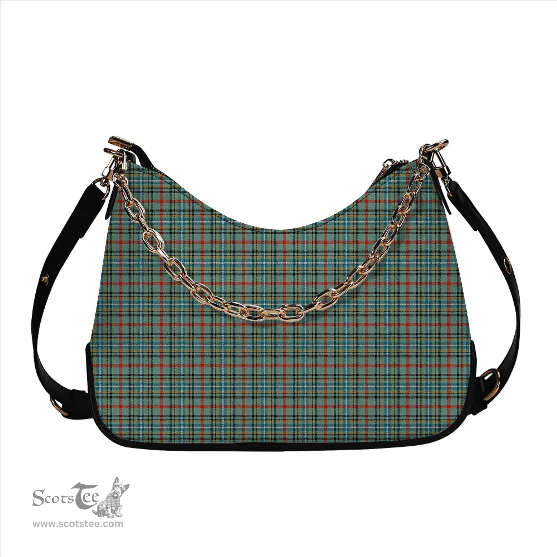 ScotsTee Shop Scottish Bisset Ancient Tartan Handbag Women's Shoulder Bag With Chain