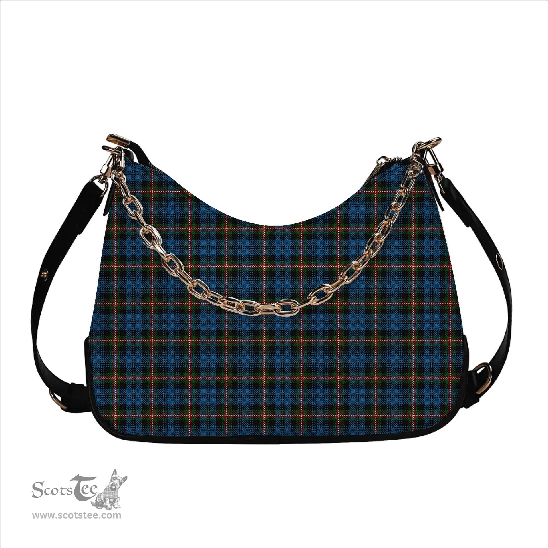 ScotsTee Shop Scottish Blanton Dress Tartan Handbag Women's Shoulder Bag With Chain