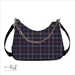 ScotsTee Shop Scottish Balfour Blue Modern Tartan Handbag Women's Shoulder Bag With Chain