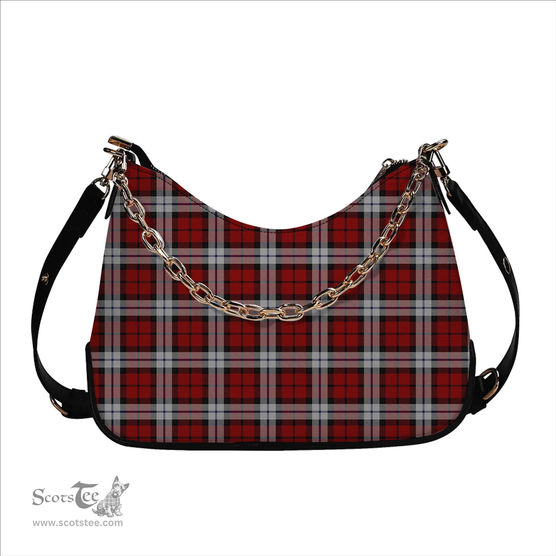 ScotsTee Shop Scottish Brodie Dress Tartan Handbag Women's Shoulder Bag With Chain