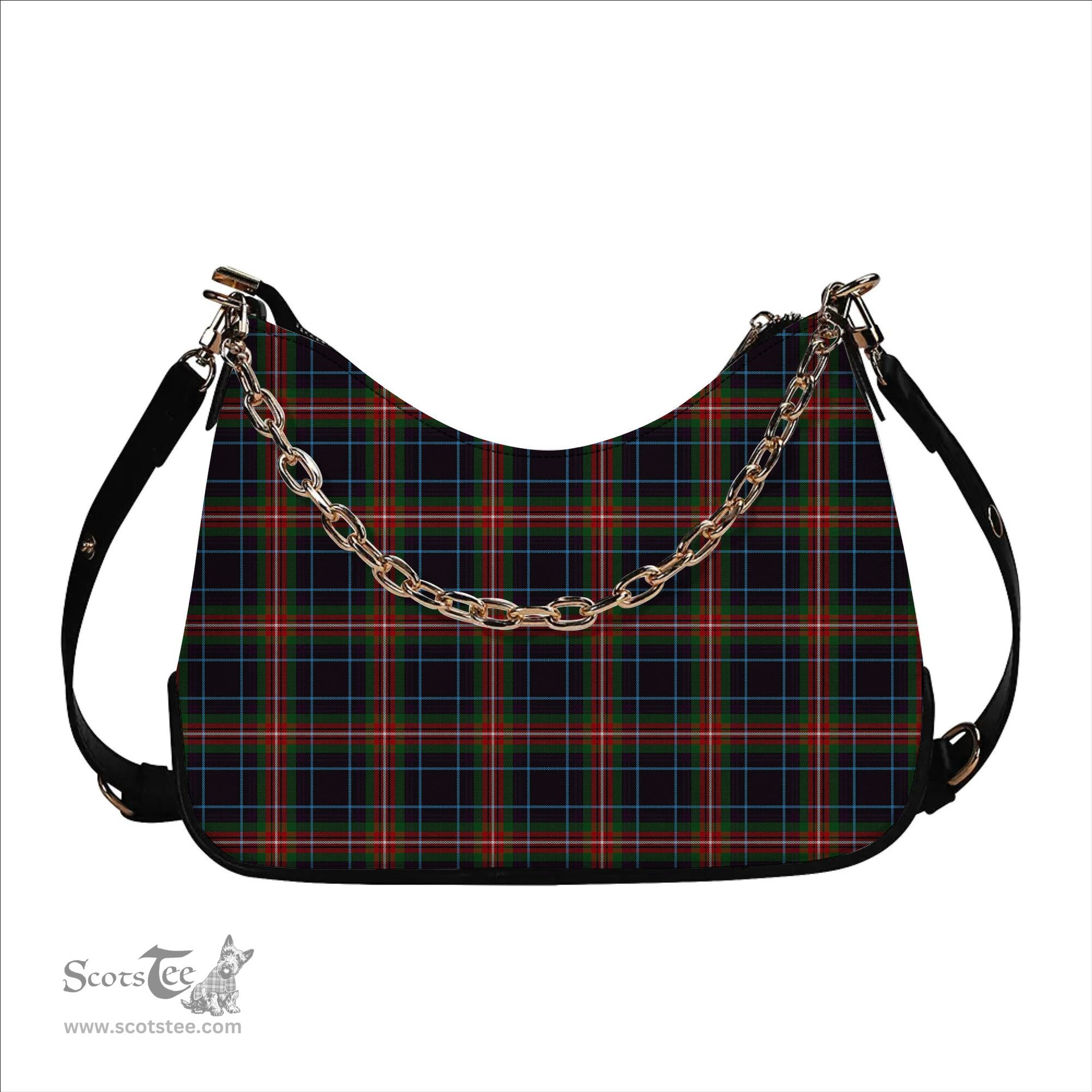 ScotsTee Shop Scottish Braveheart Tartan Handbag Women's Shoulder Bag With Chain