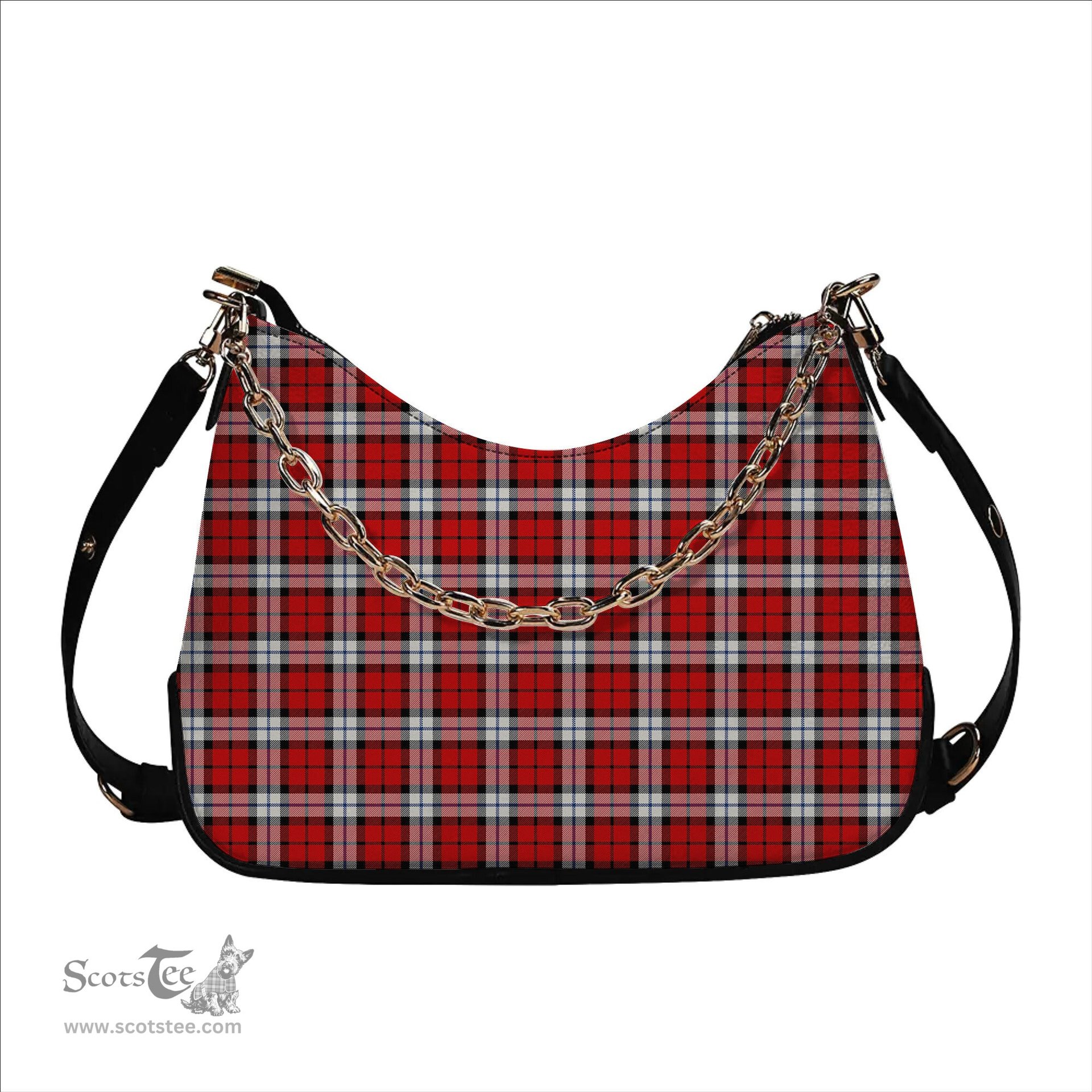 ScotsTee Shop Scottish Brodie Dress Modern Tartan Handbag Women's Shoulder Bag With Chain