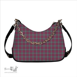 ScotsTee Shop Scottish Crawford Ancient Tartan Handbag Women's Shoulder Bag With Chain