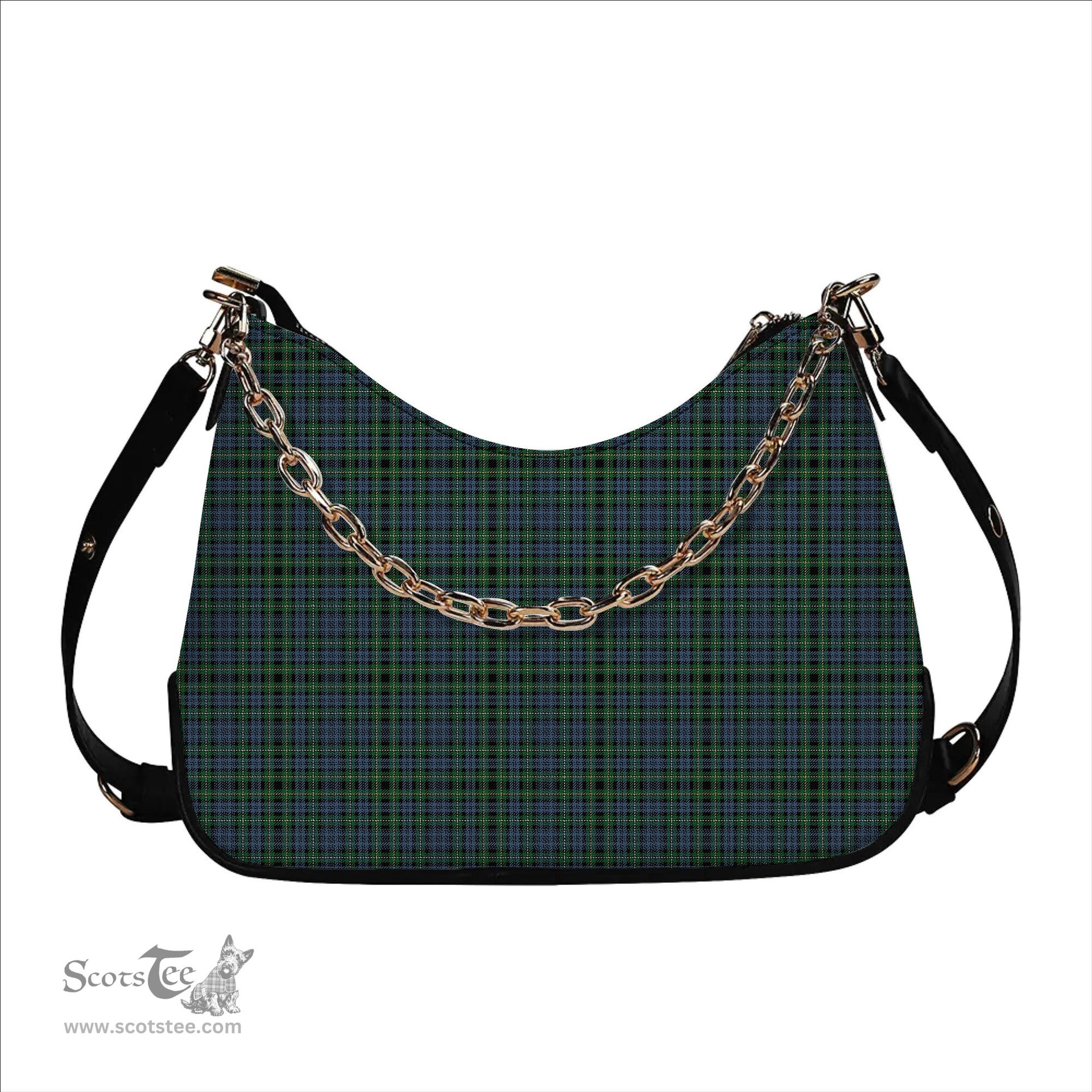 ScotsTee Shop Scottish Campbell of Argyll 1815 Ancient Tartan Handbag Women's Shoulder Bag With Chain