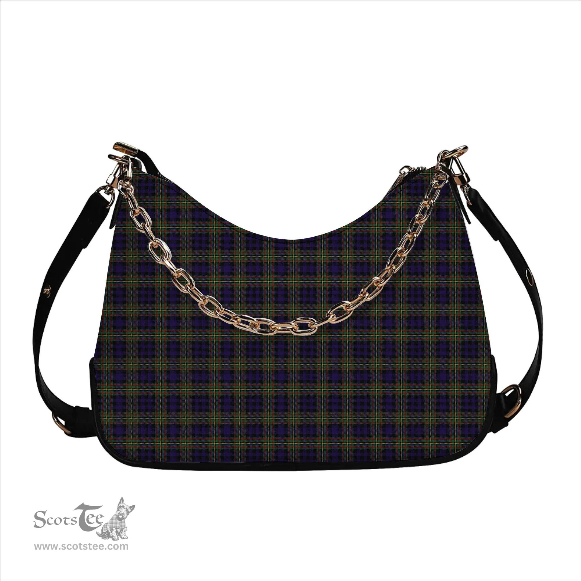 ScotsTee Shop Scottish Clelland SC Tartan Handbag Women's Shoulder Bag With Chain