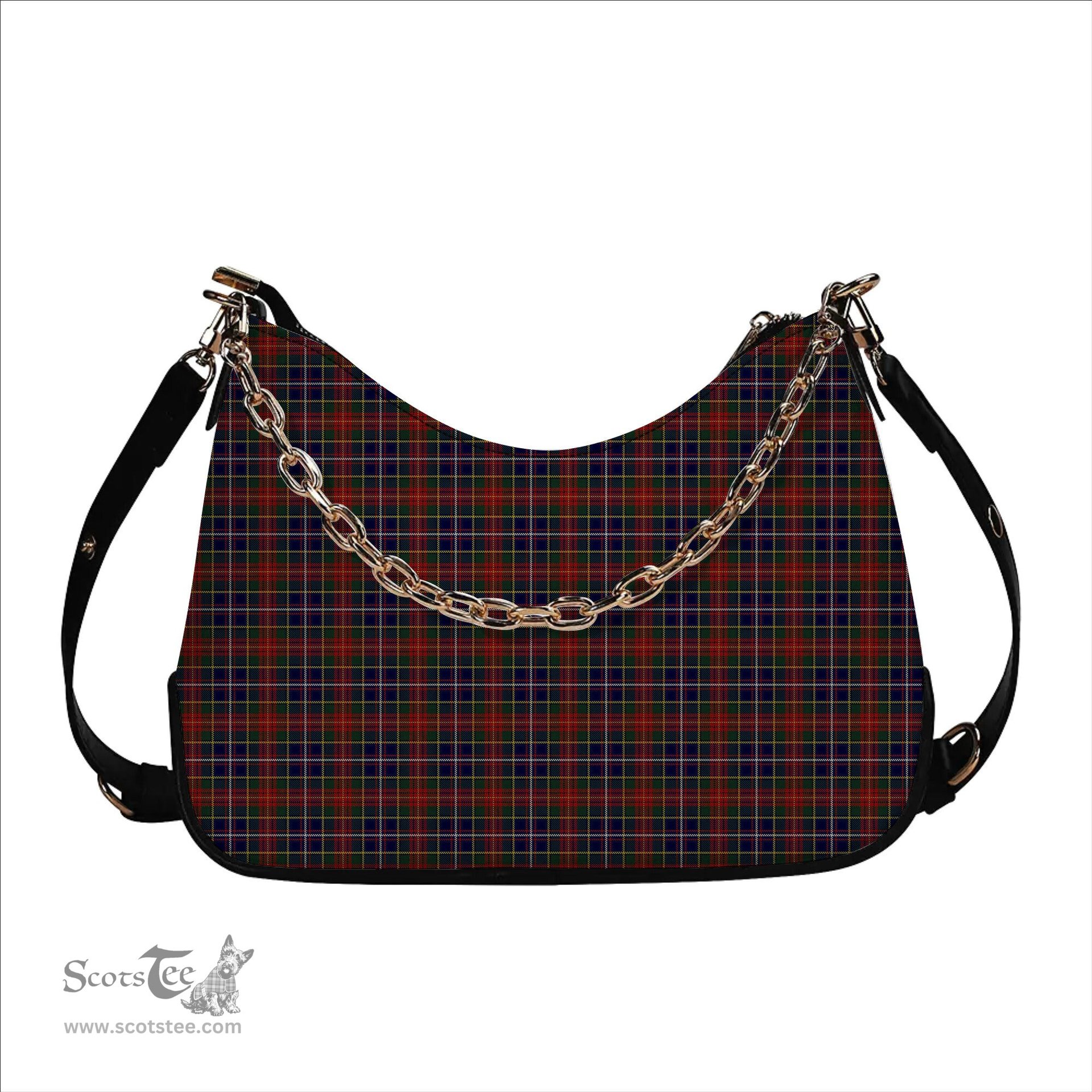 ScotsTee Shop Scottish Crozier Tartan Handbag Women's Shoulder Bag With Chain