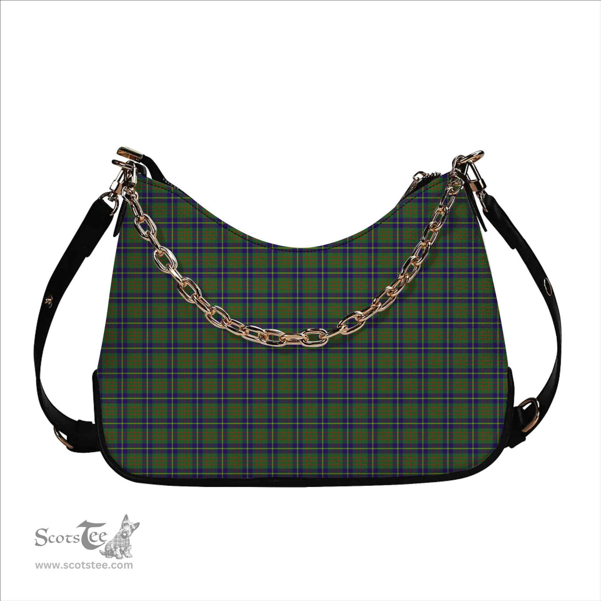 ScotsTee Shop Scottish Cameron of Lochiel Hunting Tartan Handbag Women's Shoulder Bag With Chain