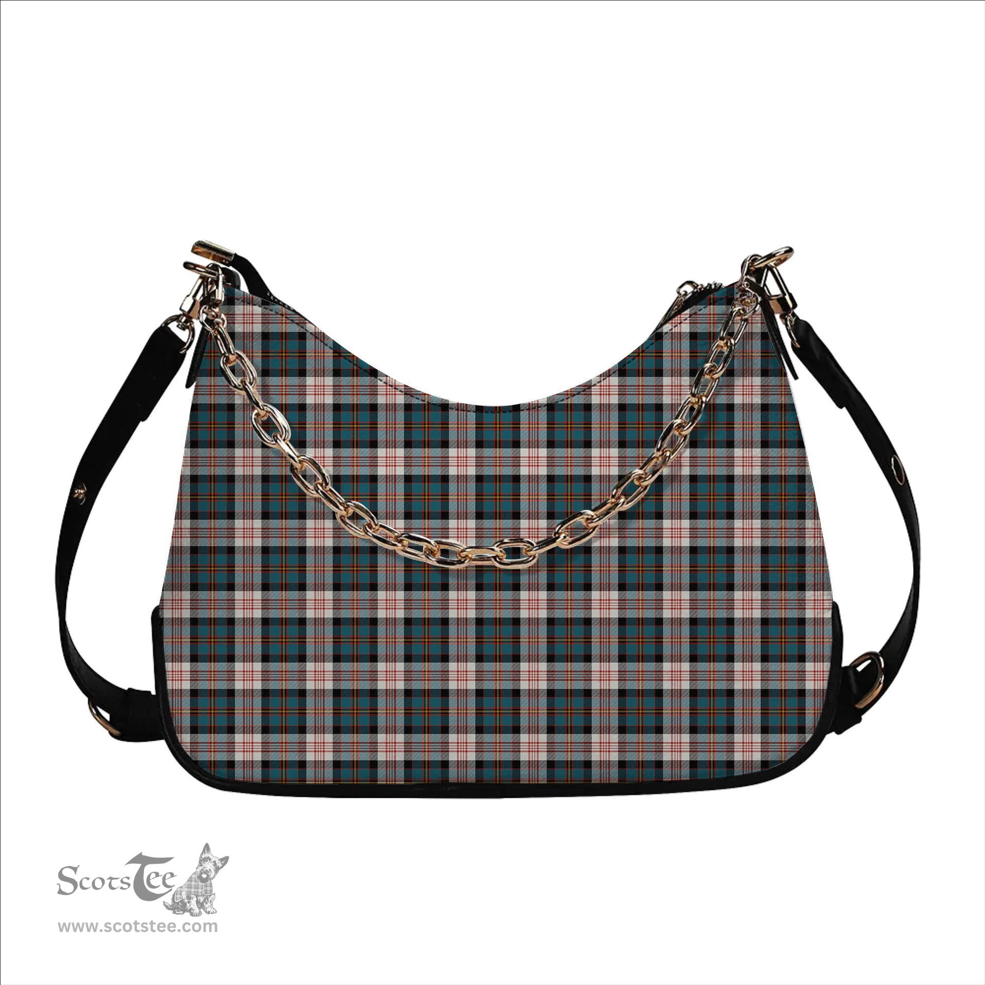 ScotsTee Shop Scottish Cameron of Erracht Dress Ancient Tartan Handbag Women's Shoulder Bag With Chain