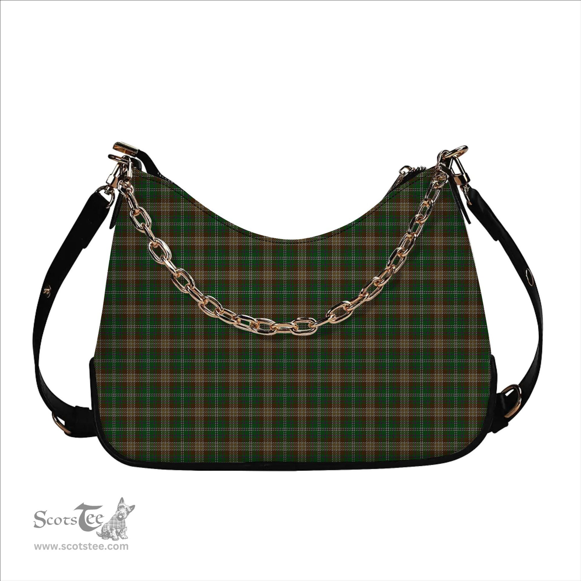 ScotsTee Shop Scottish Corcoran of Sherbrooke Tartan Handbag Women's Shoulder Bag With Chain