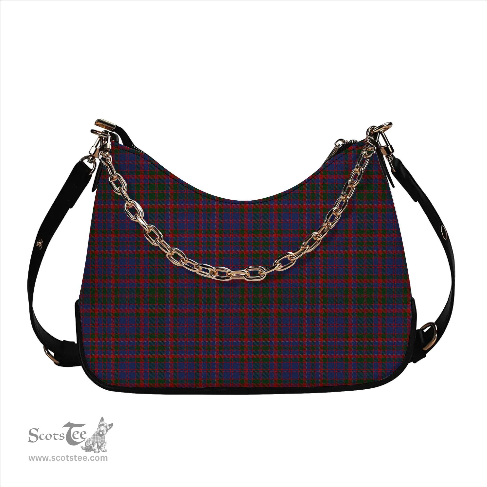 ScotsTee Shop Scottish Cumming 1810 Tartan Handbag Women's Shoulder Bag With Chain