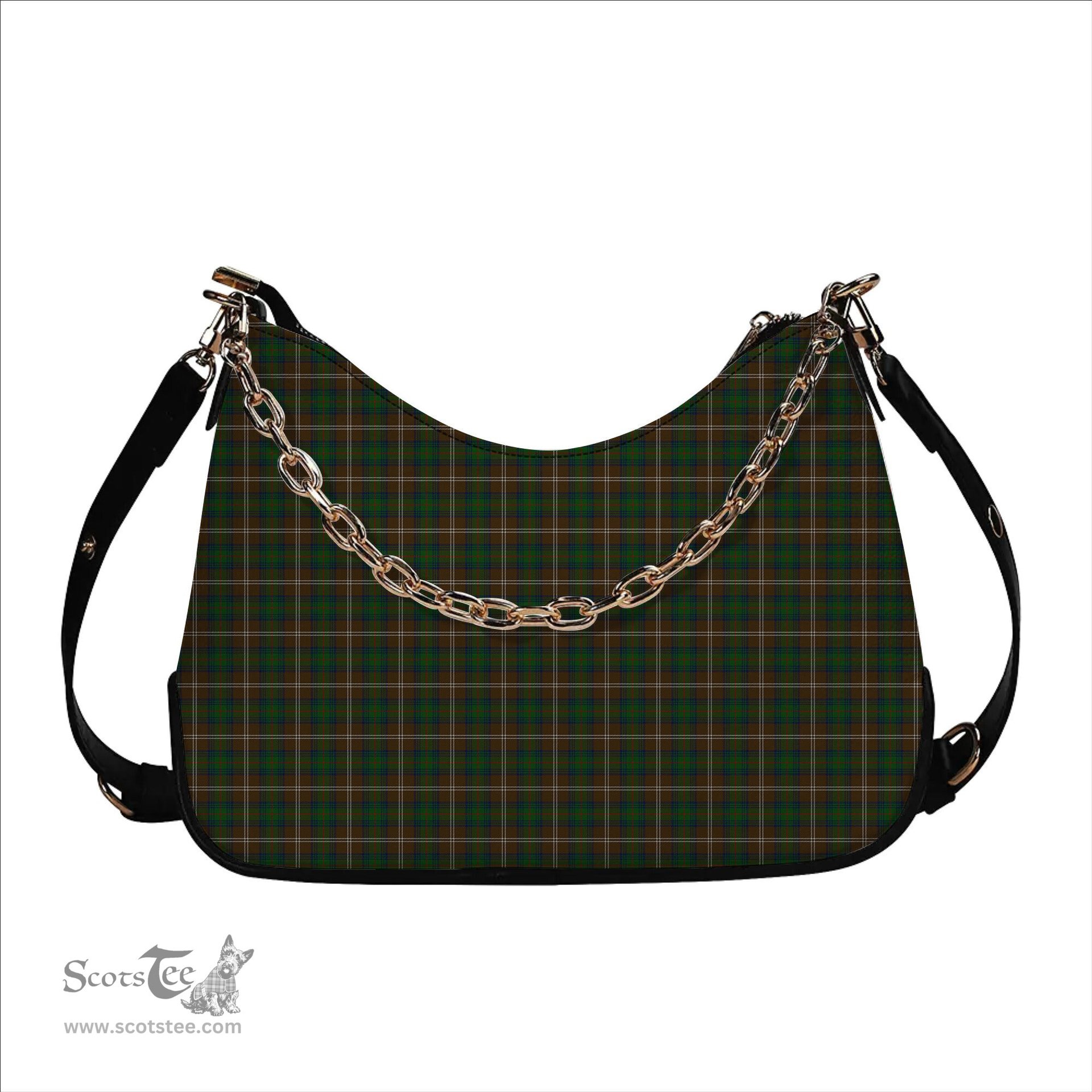 ScotsTee Shop Scottish Chisholm Hunting Tartan Handbag Women's Shoulder Bag With Chain