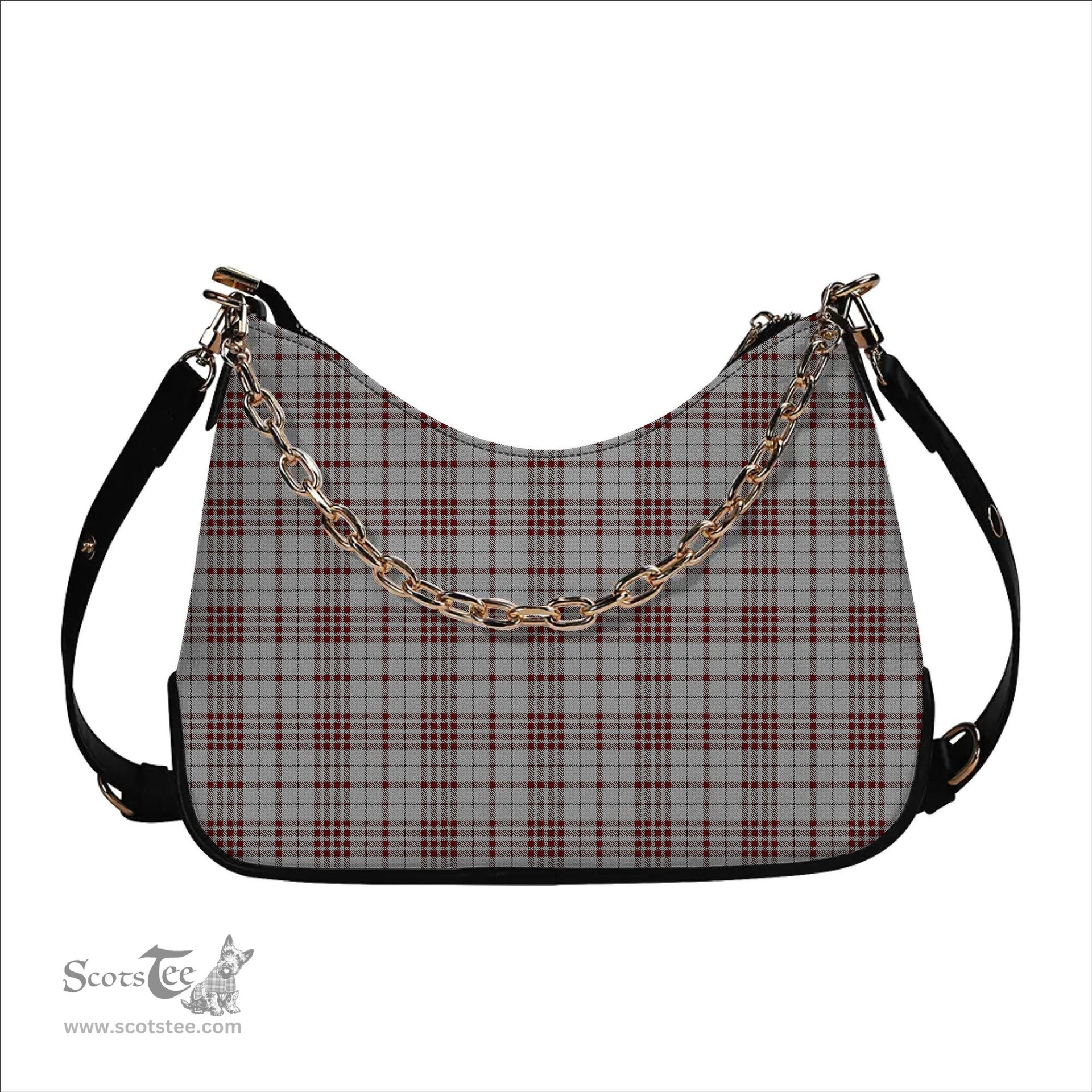 ScotsTee Shop Scottish Clayton Tartan Handbag Women's Shoulder Bag With Chain