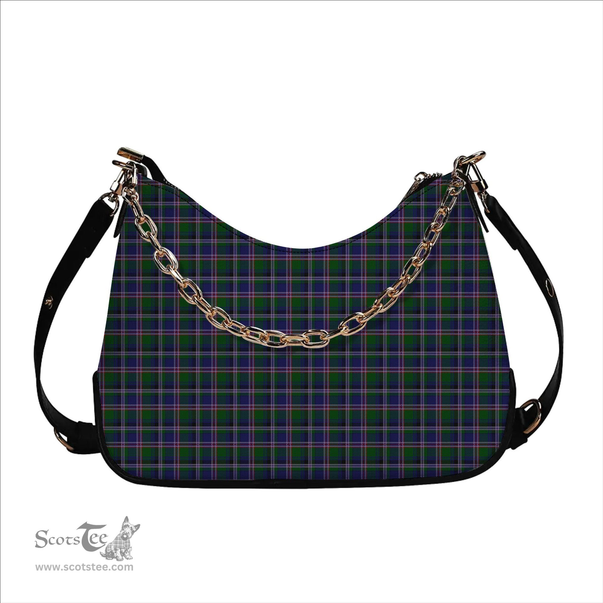 ScotsTee Shop Scottish Couper of Gogar Tartan Handbag Women's Shoulder Bag With Chain