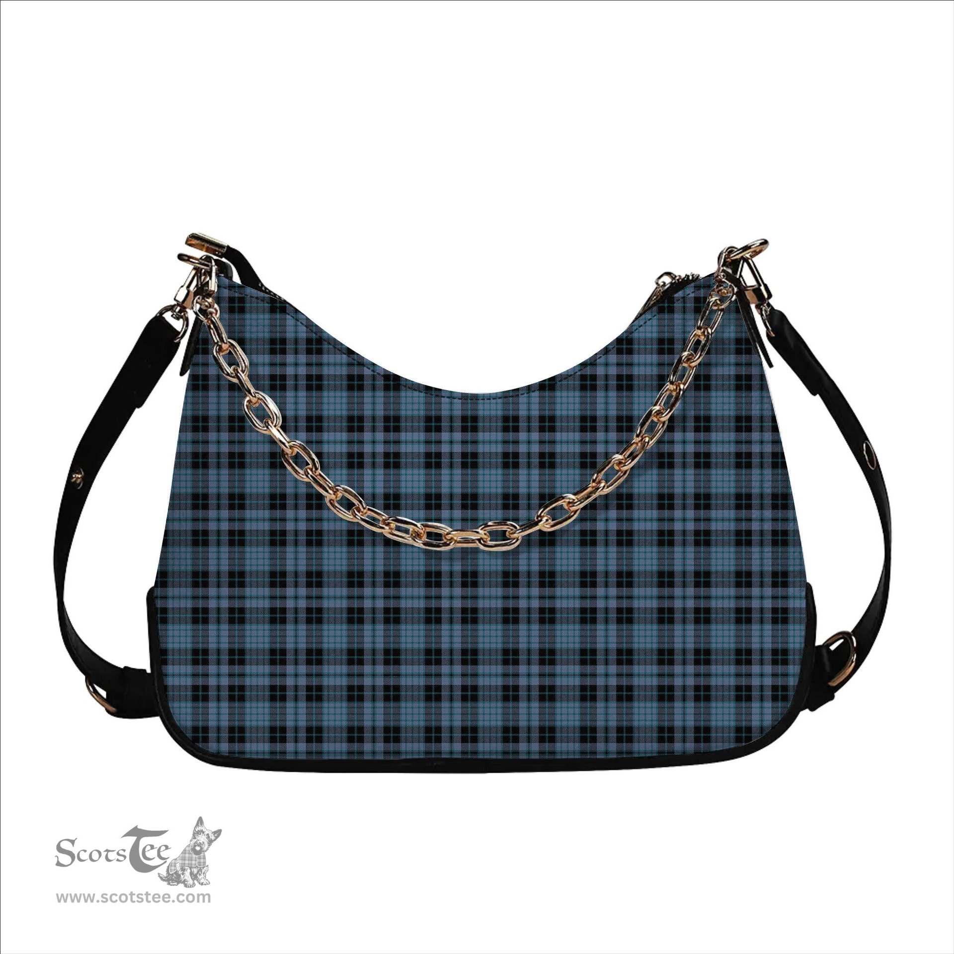 ScotsTee Shop Scottish Clark (Clergy) Ancient Clan Tartan Handbag Women's Shoulder Bag With Chain