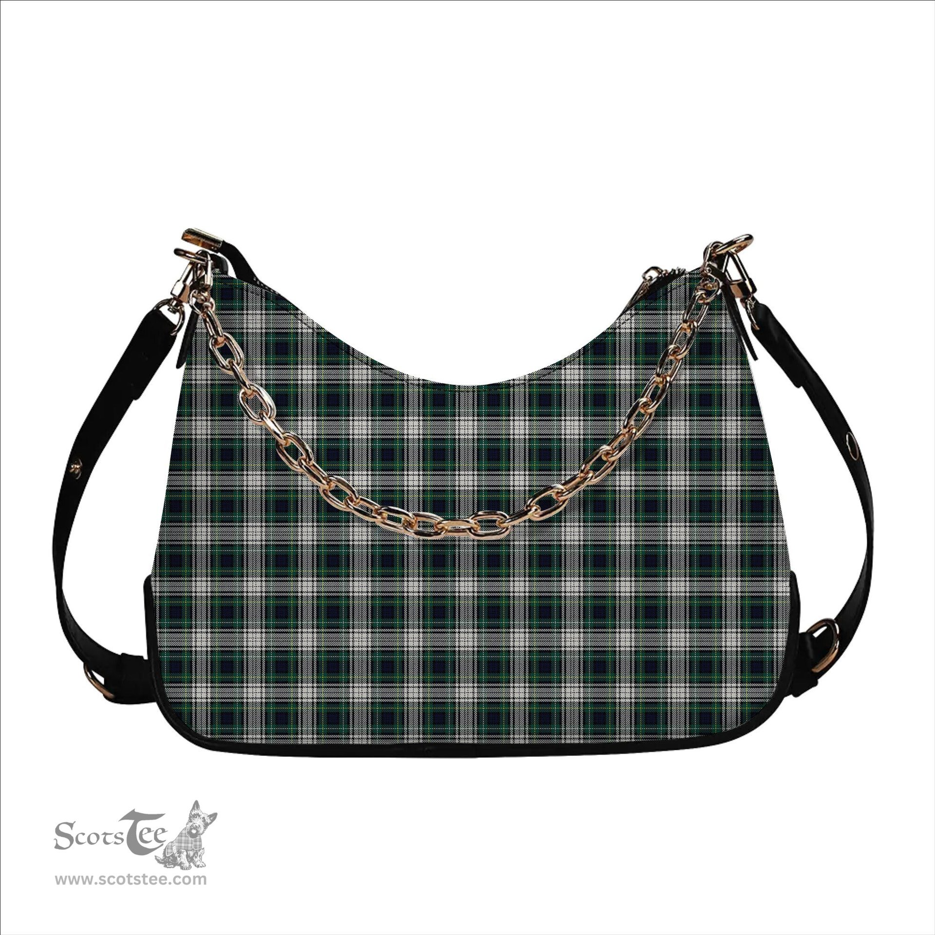 ScotsTee Shop Scottish Campbell Dress Modern Tartan Handbag Women's Shoulder Bag With Chain