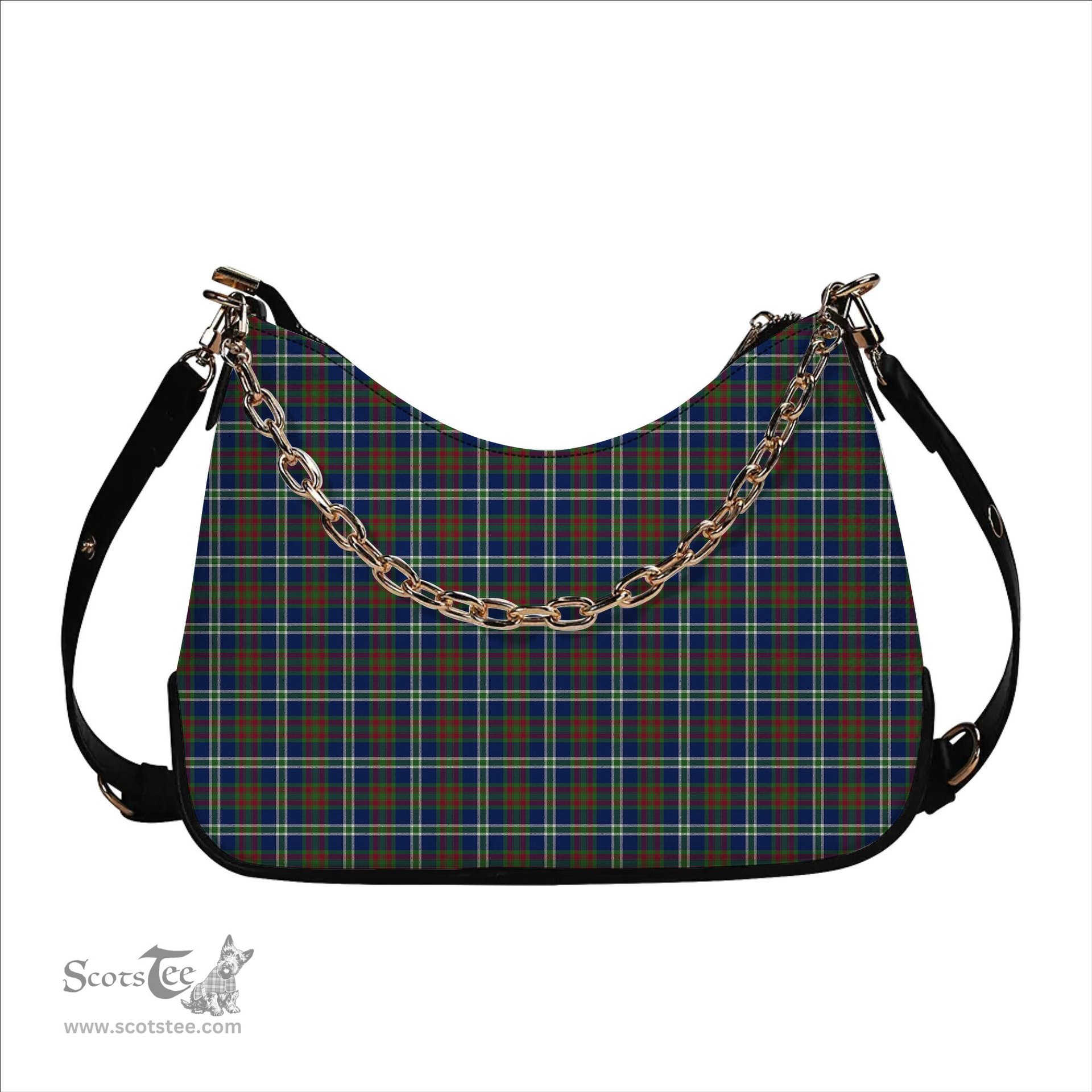 ScotsTee Shop Scottish Cathcart Modern Tartan Handbag Women's Shoulder Bag With Chain