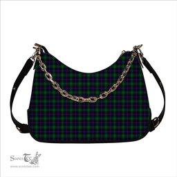 ScotsTee Shop Scottish Campbel of Cawdor Modern Tartan Handbag Women's Shoulder Bag With Chain