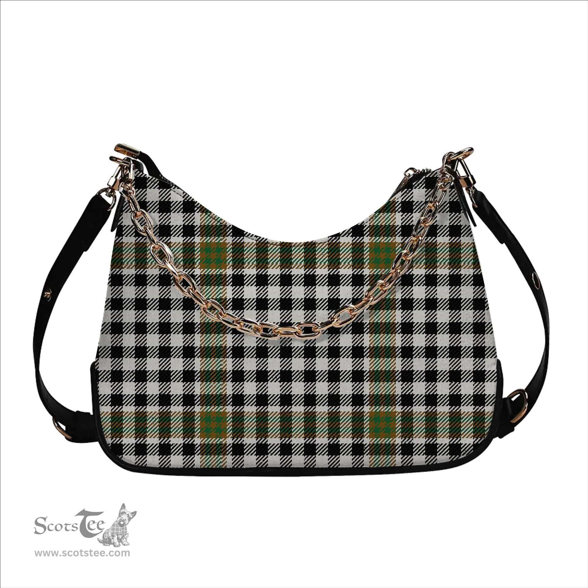 ScotsTee Shop Scottish Burns Check Ancient Tartan Handbag Women's Shoulder Bag With Chain