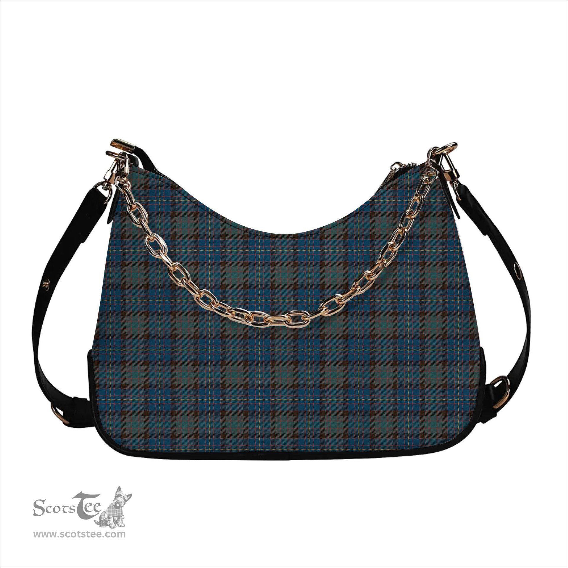 ScotsTee Shop Scottish Cochrane Hunting Modern Tartan Handbag Women's Shoulder Bag With Chain