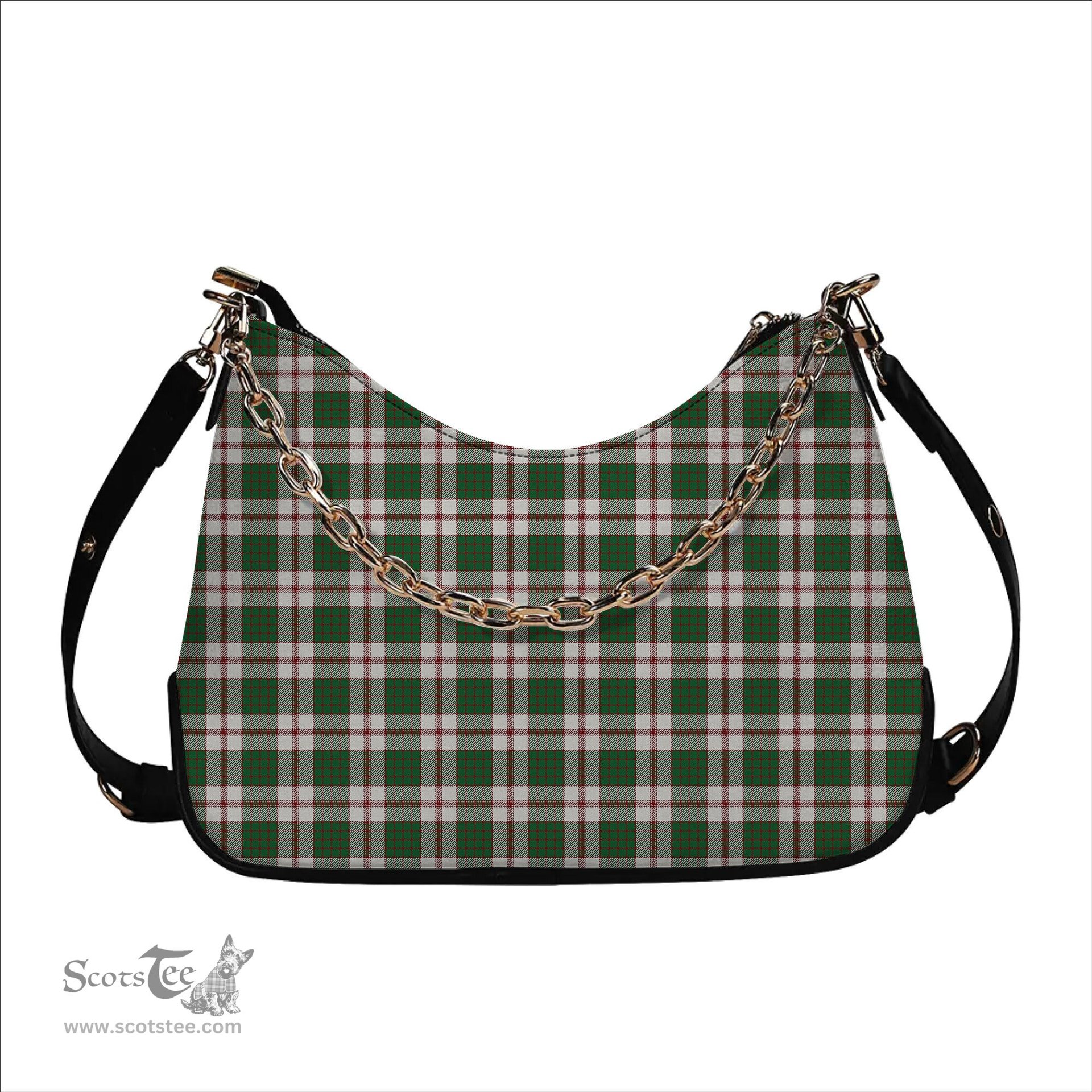 ScotsTee Shop Scottish Crawford Arisaid Dance Ancient Tartan Handbag Women's Shoulder Bag With Chain