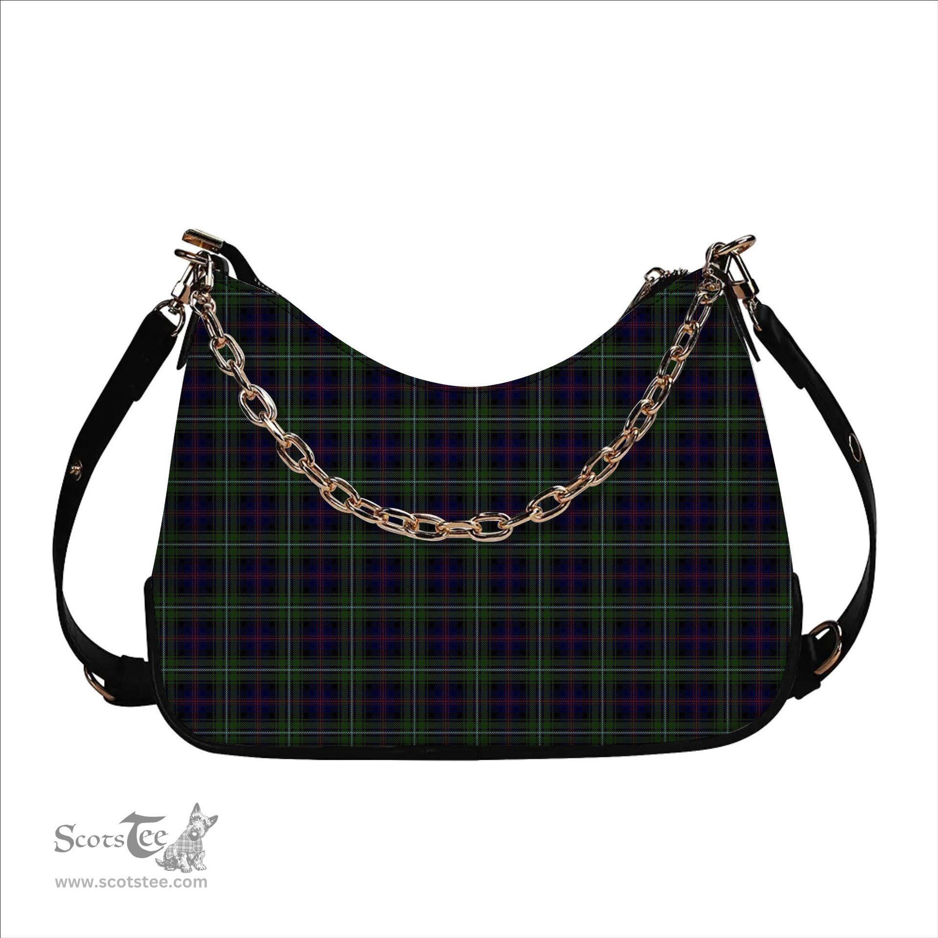 ScotsTee Shop Scottish Clark of Ulva Tartan Handbag Women's Shoulder Bag With Chain