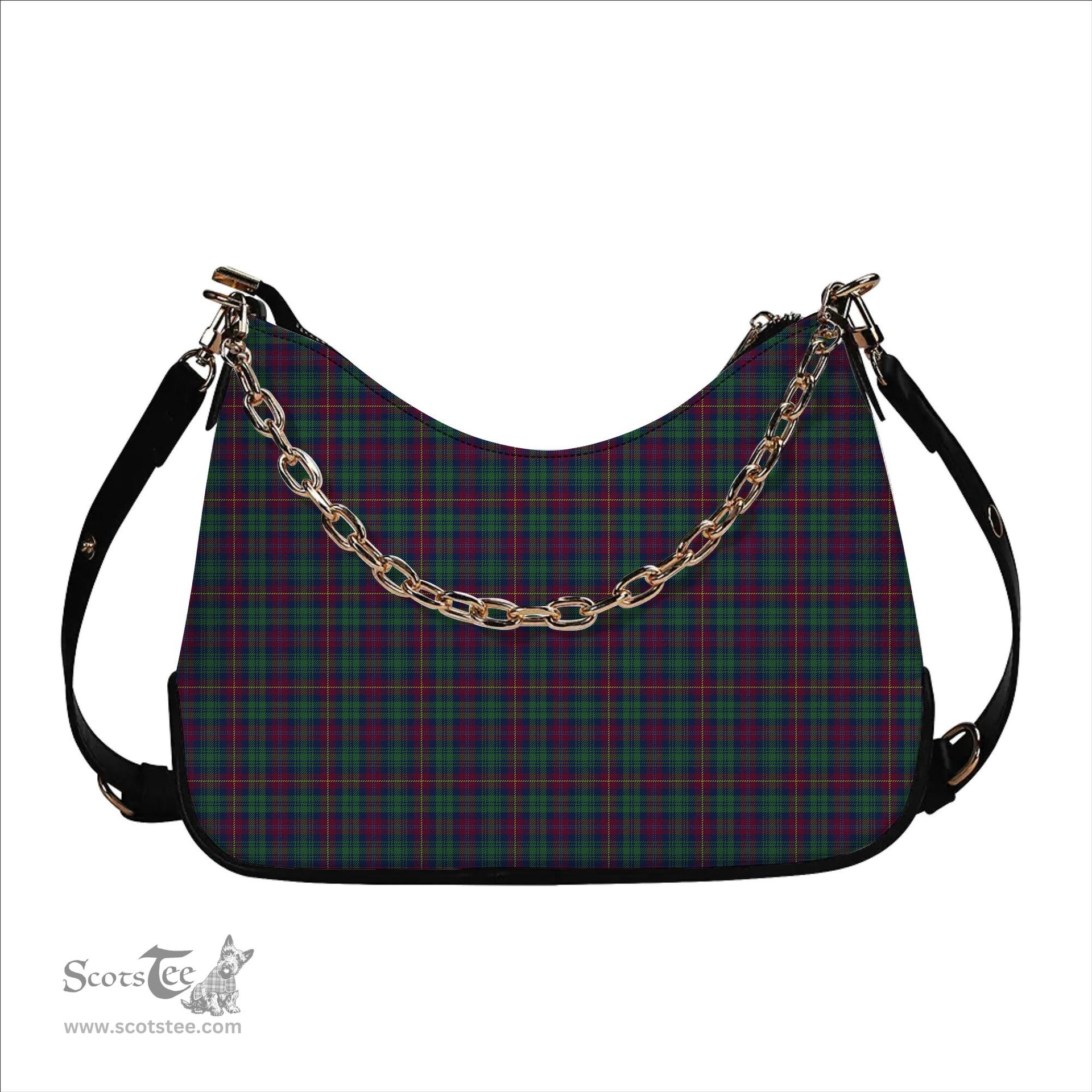 ScotsTee Shop Scottish Cairns of Finavon Modern Tartan Handbag Women's Shoulder Bag With Chain