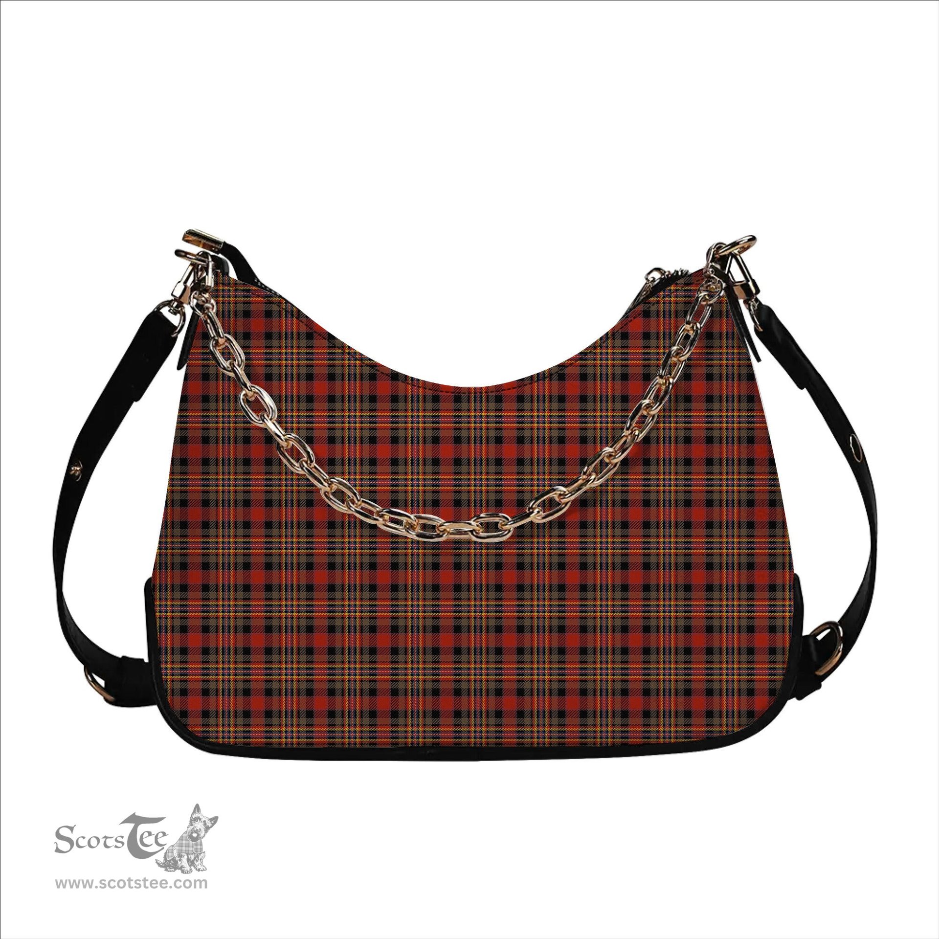 ScotsTee Shop Scottish Colville Ancient Tartan Handbag Women's Shoulder Bag With Chain