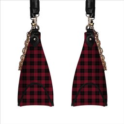 ScotsTee Shop Scottish Cameron Black and Red Modern Tartan Handbag Women's Shoulder Bag With Chain
