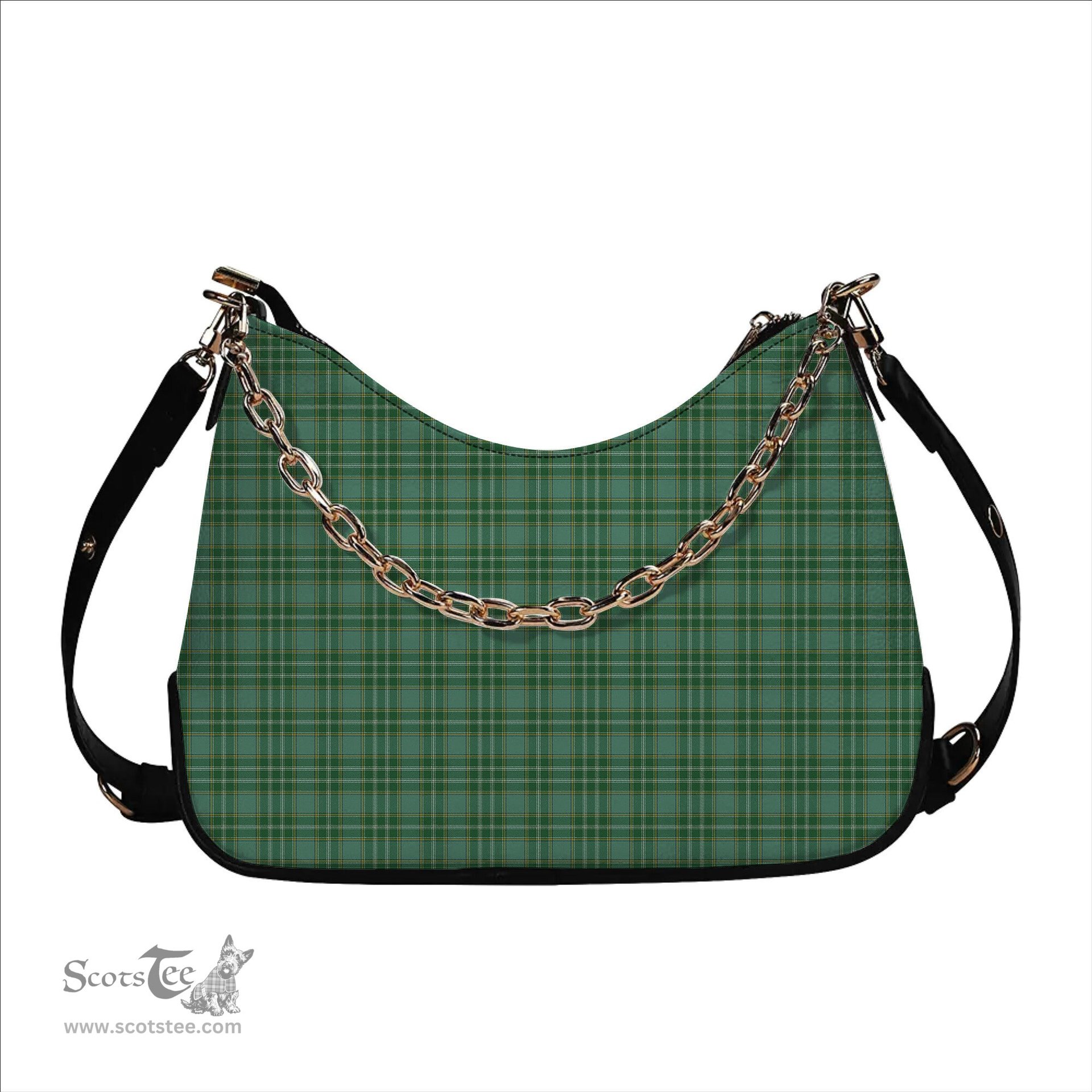 ScotsTee Shop Scottish Currie Ancient Tartan Handbag Women's Shoulder Bag With Chain