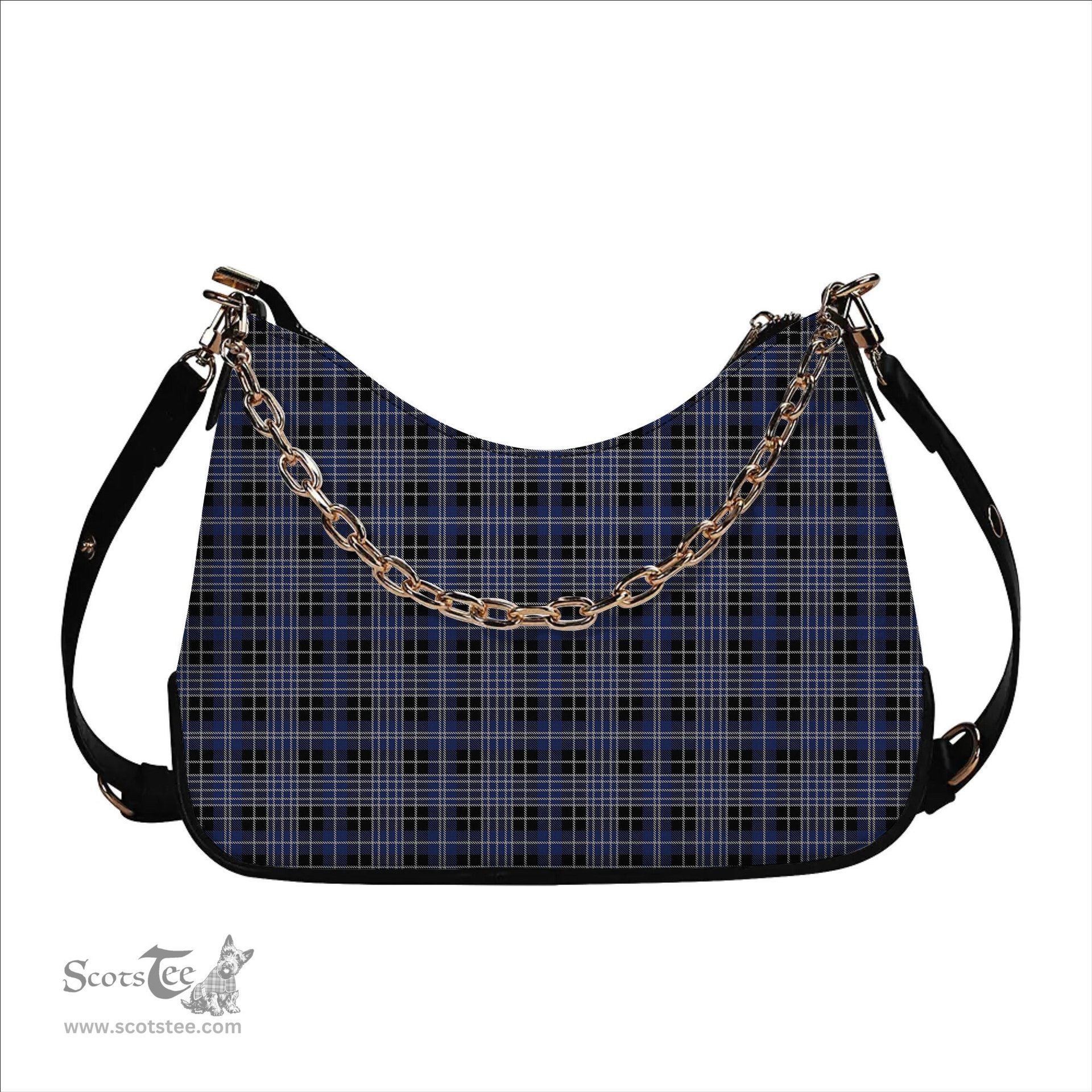 ScotsTee Shop Scottish Clarke Tartan Handbag Women's Shoulder Bag With Chain