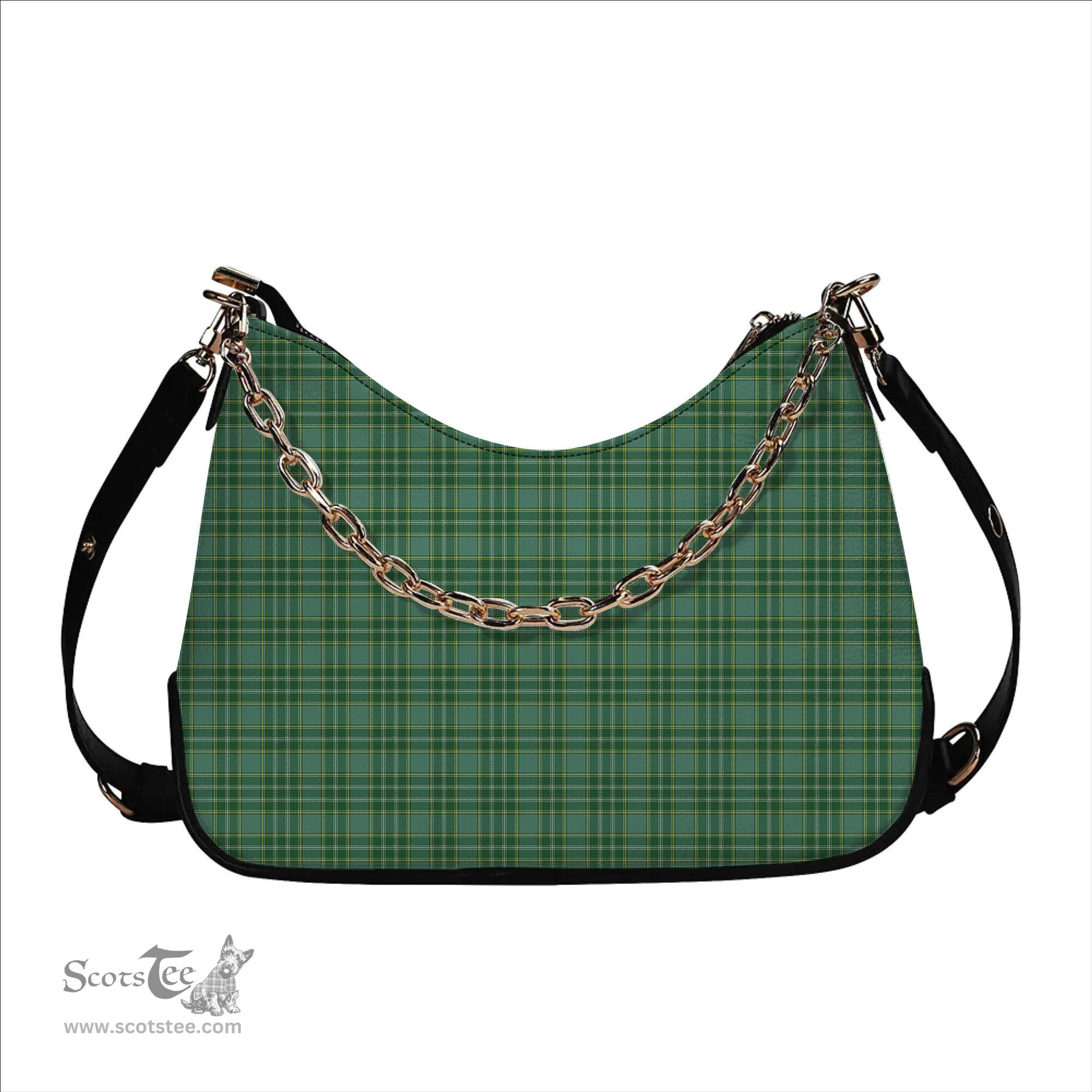 ScotsTee Shop Scottish Currie Modern Tartan Handbag Women's Shoulder Bag With Chain