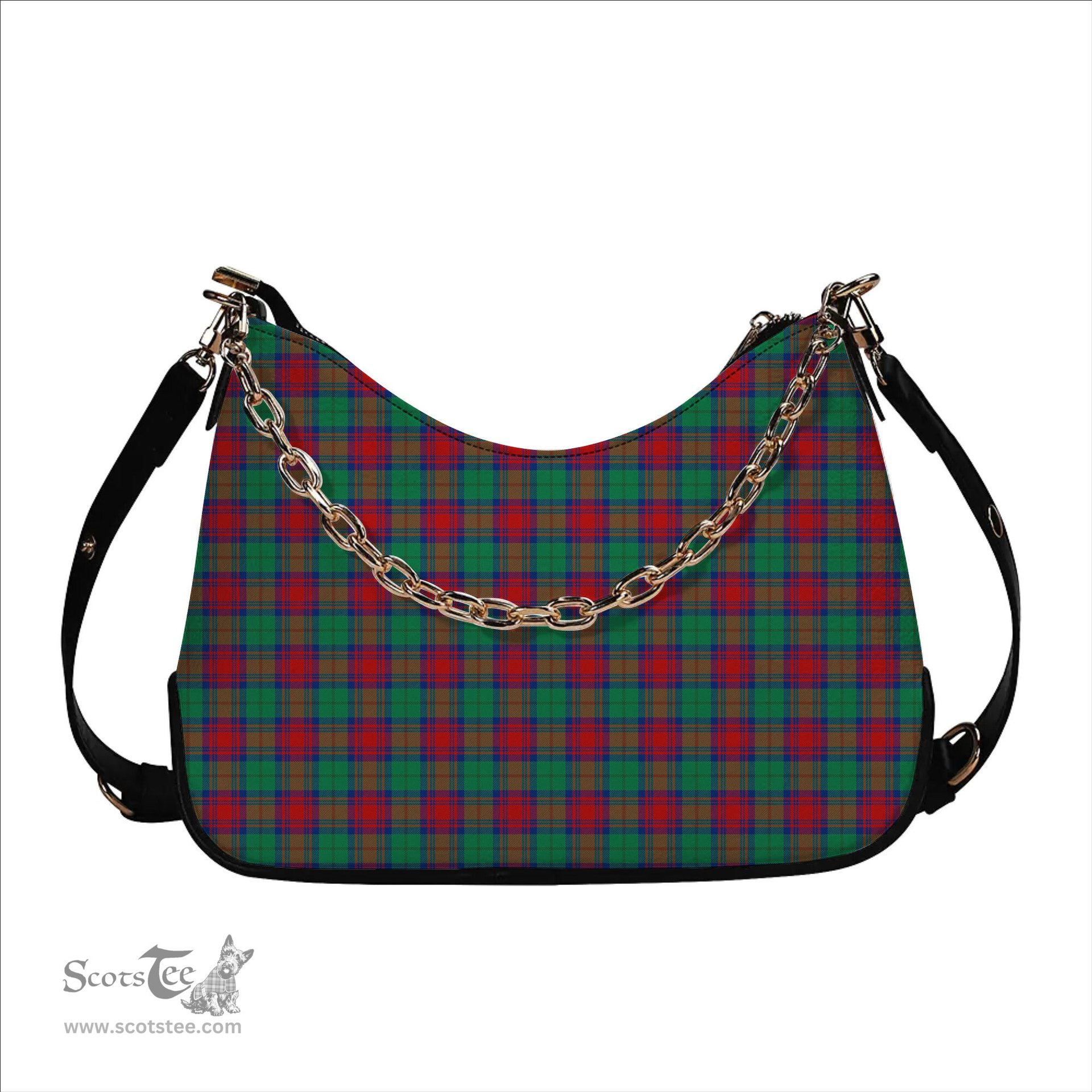 ScotsTee Shop Scottish Cranstoun Dress Modern Tartan Handbag Women's Shoulder Bag With Chain