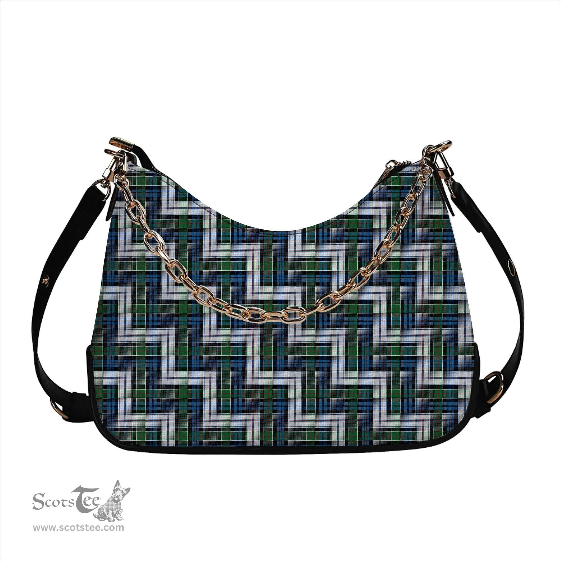 ScotsTee Shop Scottish Colquhoun Dress Ancient Tartan Handbag Women's Shoulder Bag With Chain