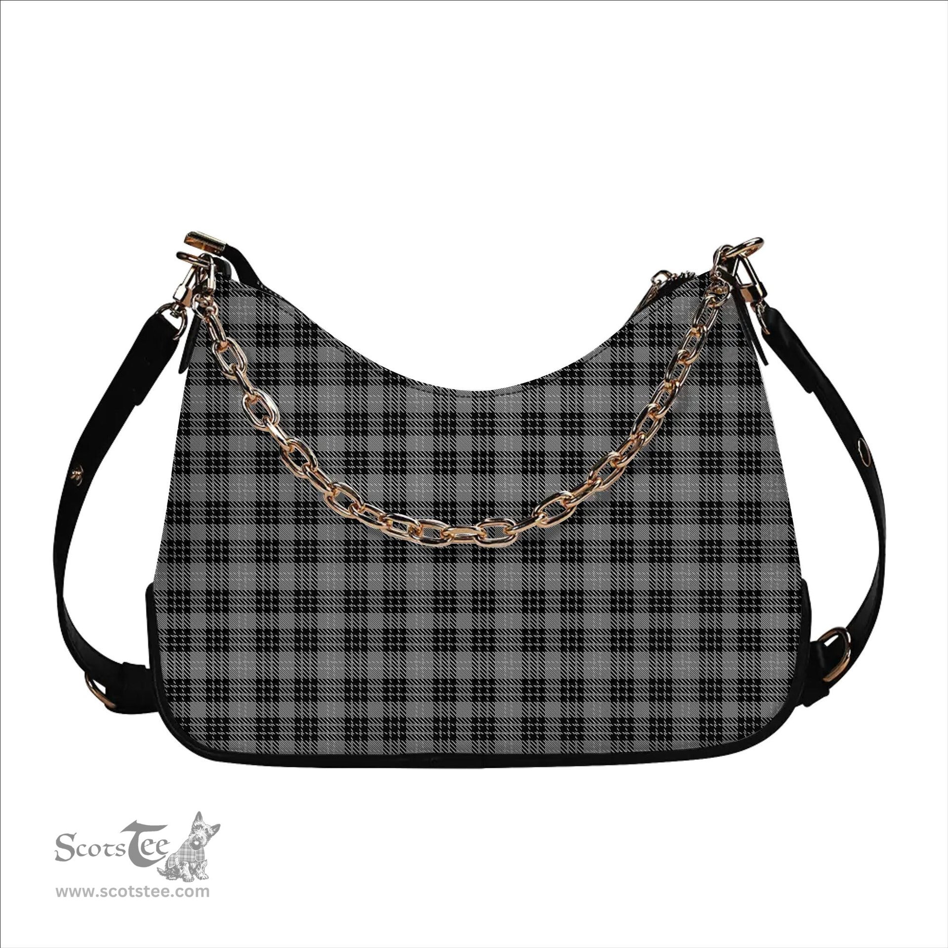 ScotsTee Shop Scottish Clan Hamilton Society Tartan Handbag Women's Shoulder Bag With Chain