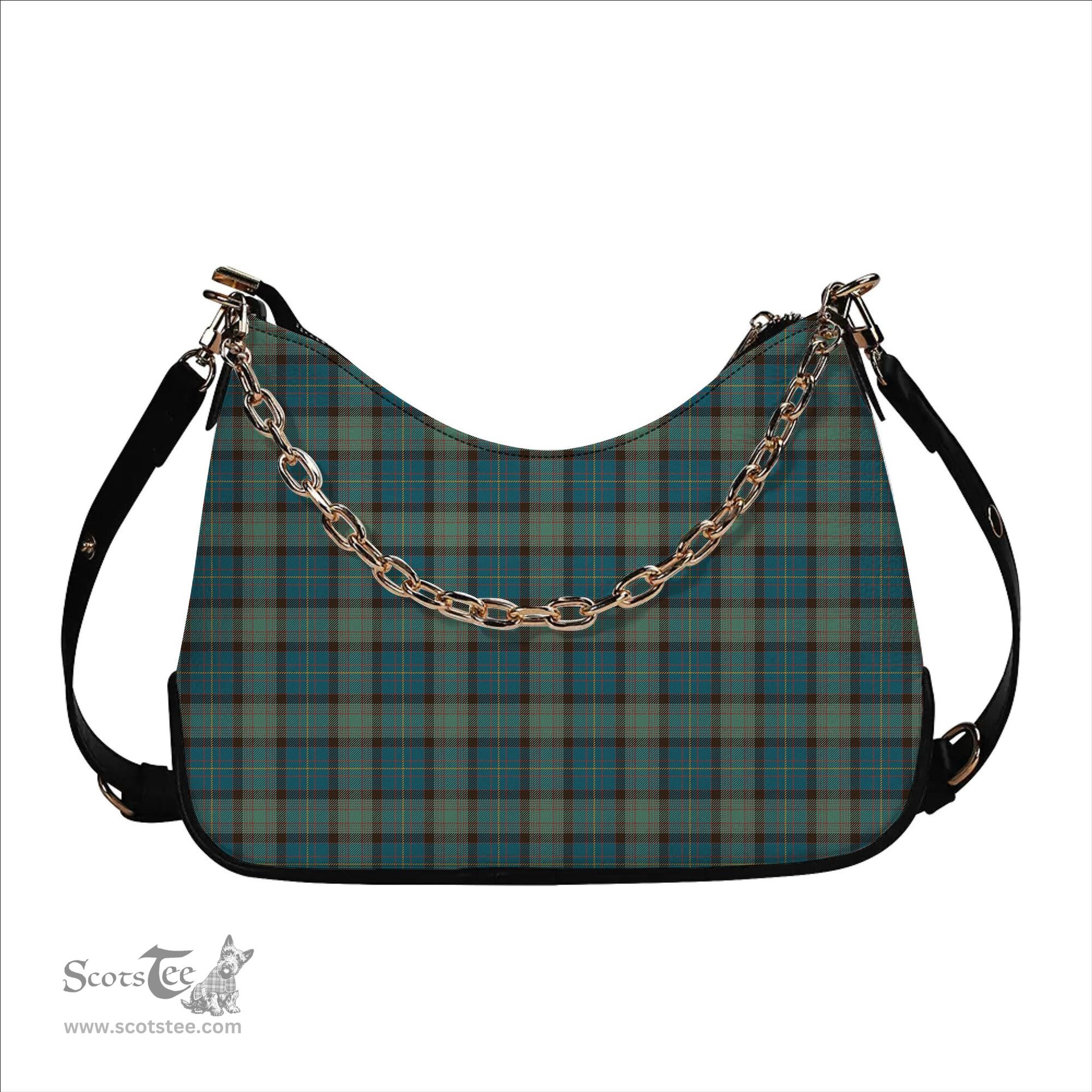 ScotsTee Shop Scottish Cochrane Hunting Ancient Tartan Handbag Women's Shoulder Bag With Chain