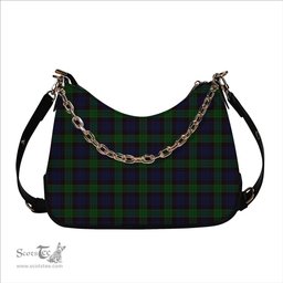 ScotsTee Shop Scottish Stewart Old Tartan Handbag Women's Shoulder Bag With Chain