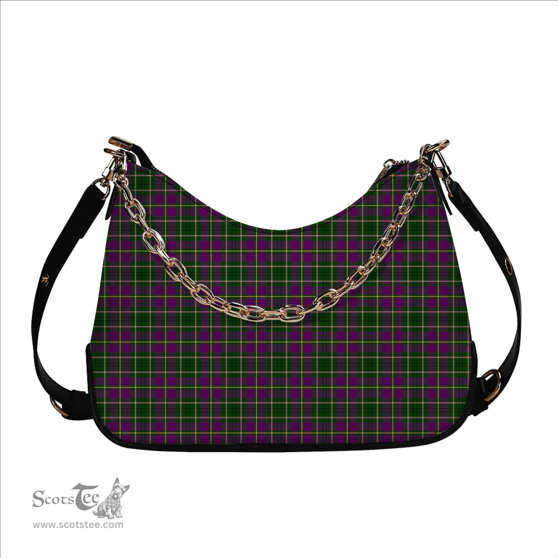 ScotsTee Shop Scottish Taylor Tartan Handbag Women's Shoulder Bag With Chain